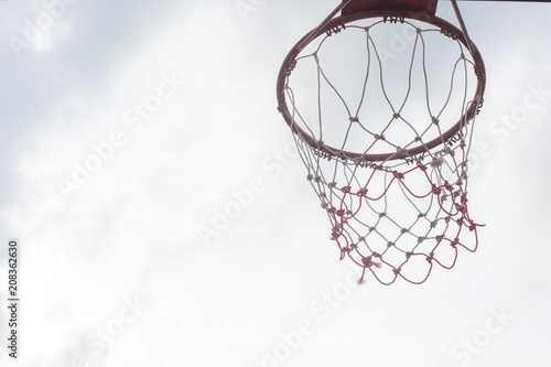  basketball hoopnet rim ring outdoor sports gyme sports score shot Abstract basketball hoop on sky with cloud background © ruslee