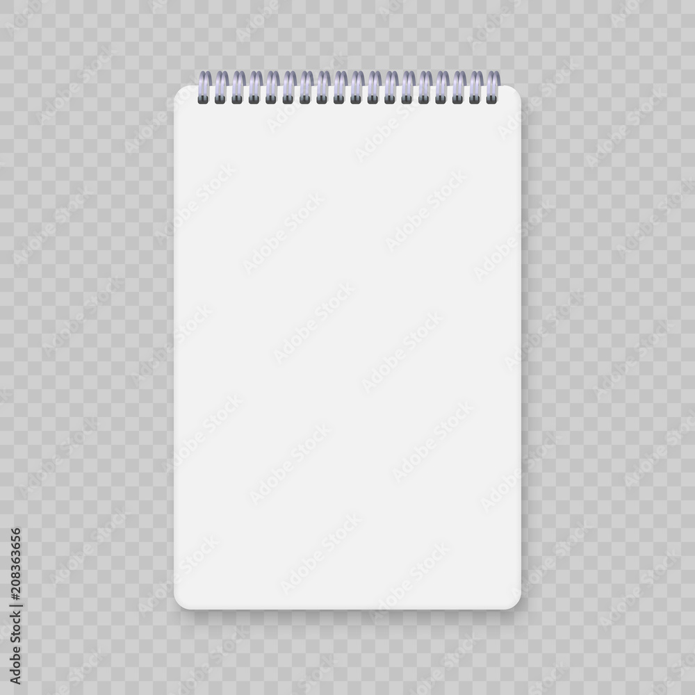 Realistic spiral notebook mockup, template copybook cover. Realistic spiral notebook mockup, template copybook cover.