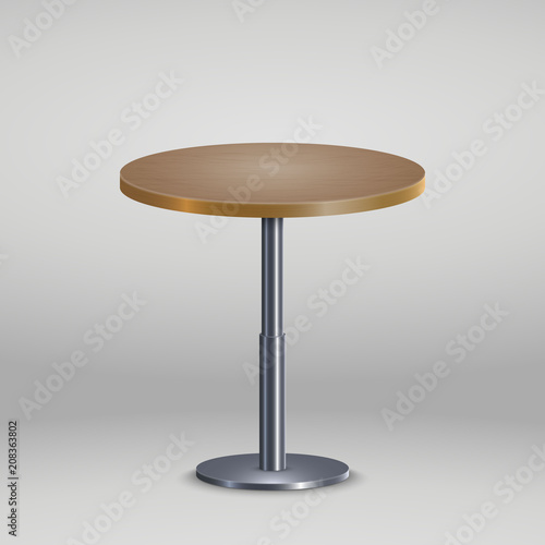 Round table with wooden plate