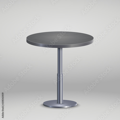 Round table with wooden plate