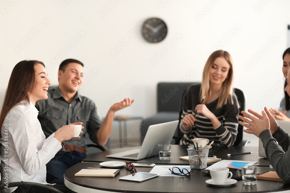 Fototapeta premium Young people having business meeting in office