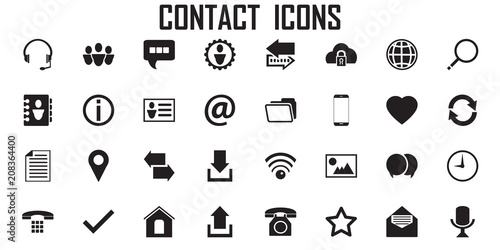 contact icon phone communication vector.