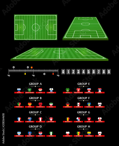 Football infographic elements. Soccer match statistics template