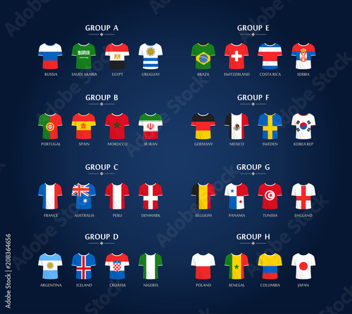 World soccer championship groups. Football tournament scheme. Football infographic