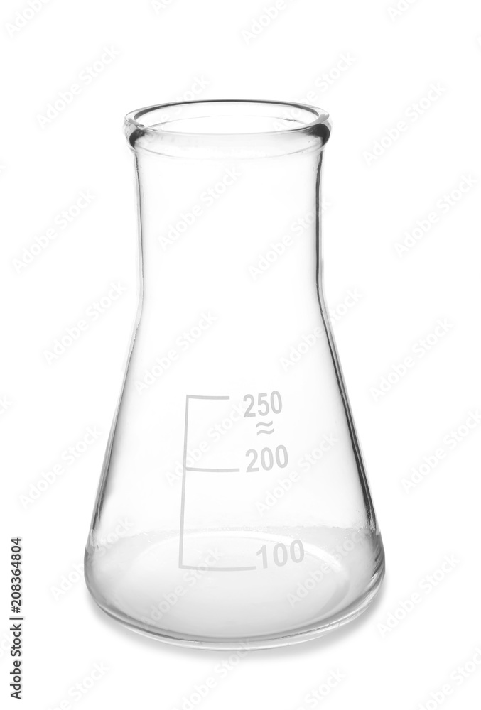 Empty test flask on white background Empty test flask on white background