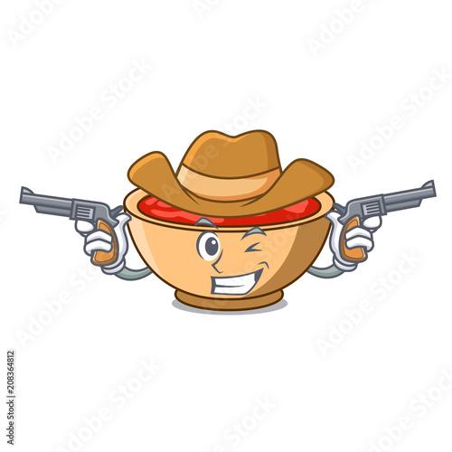 Cowboy tomato soup character cartoon