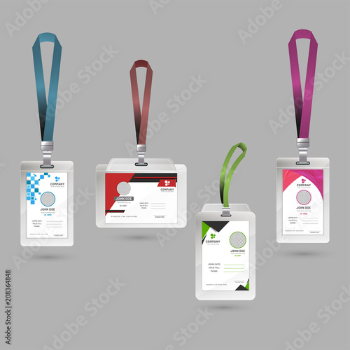 Colorful Identification Card Set.