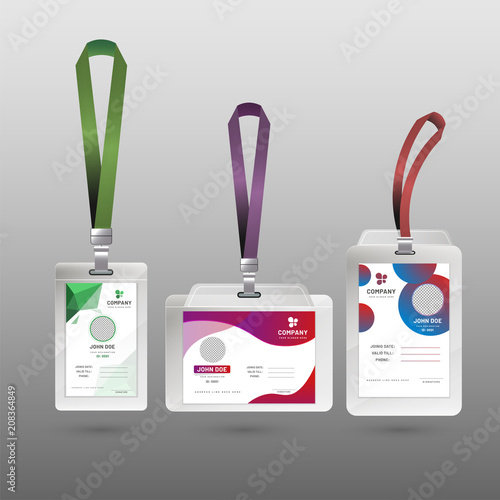 Colorful Identification Card Set.