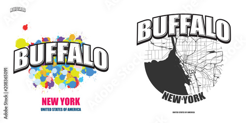 Buffalo, New York, two logo artworks