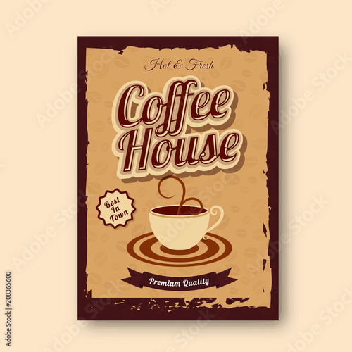 Vintage style, Coffee House Menu Card Design.