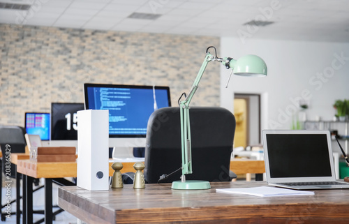 Office interior with comput...