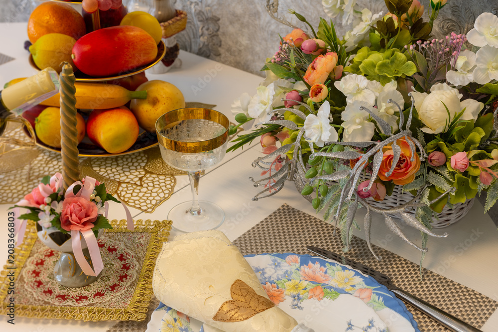 delicious dishes on the table in the restaurant. serving table. sharpness in the middle of the table. delicious dishes on the table in the restaurant. serving table. sharpness in the middle of the table.