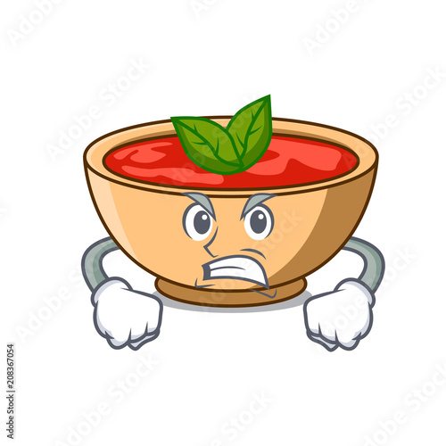 Angry tomato soup character cartoon photo