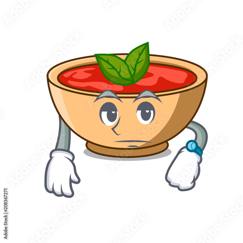 Waiting tomato soup character cartoon photo