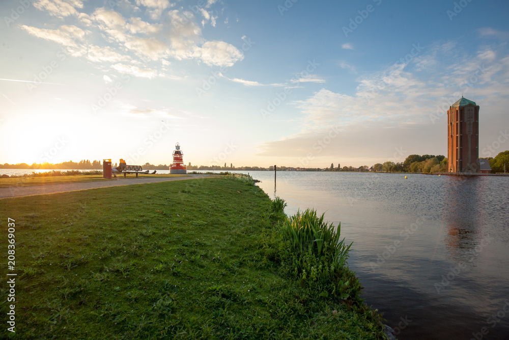 Lovely nature view on lake in Aalsmeer