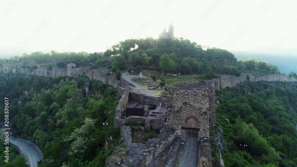 Aerial sunrise view of Tsarevets Fortress in Veliko Tarnovo in a beautiful summer day, Bulgaria 2018. Aerial sunrise view of Tsarevets Fortress in Veliko Tarnovo in a beautiful summer day, Bulgaria 2018.