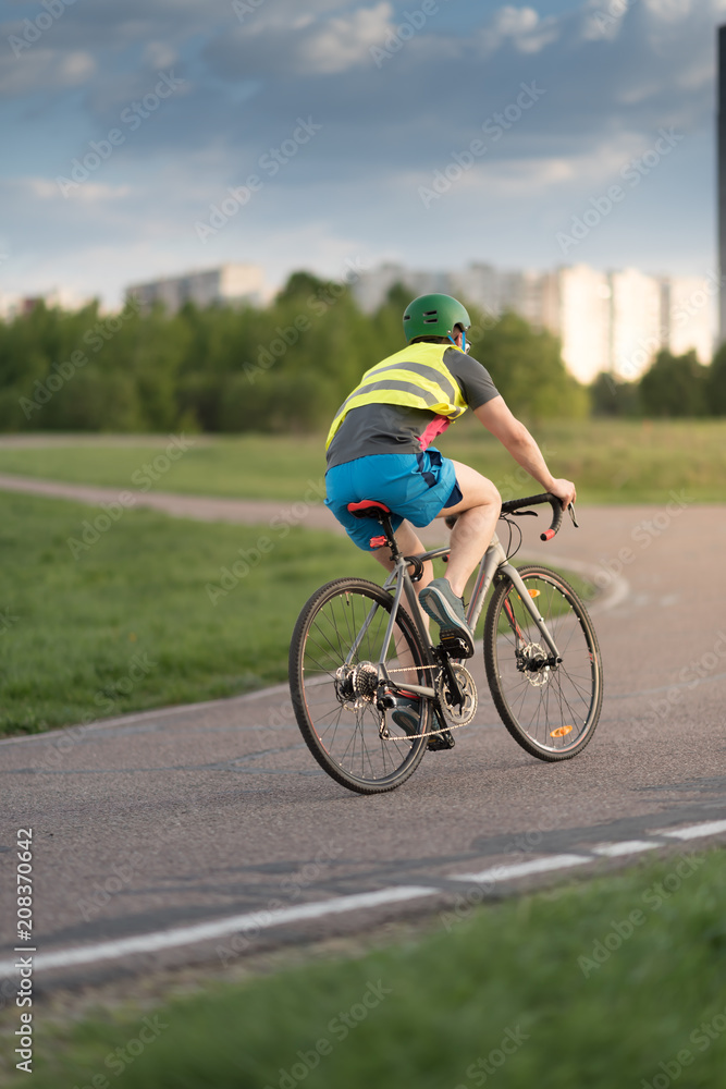 Obraz premium Cycling competition,cyclist athletes riding a race at high speed