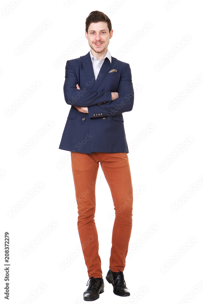 Full body young businessman against isolated white background Full body young businessman against isolated white background