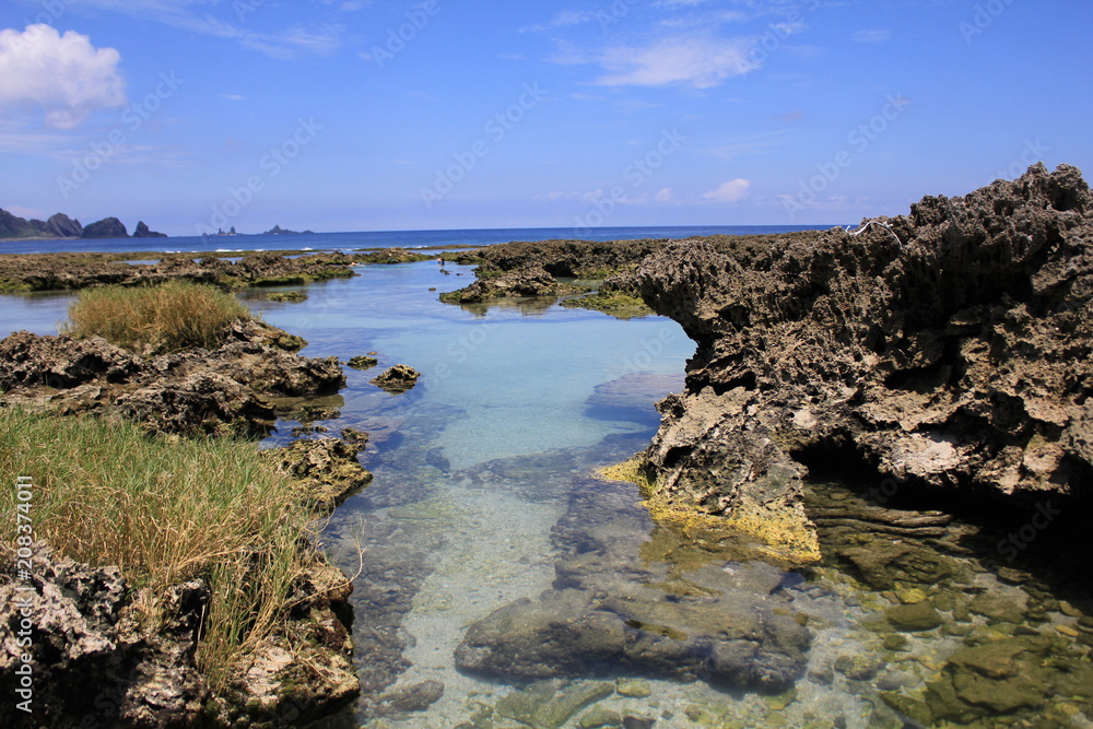 Cold Spring Water, Beach view at Lanyu in Taiwan