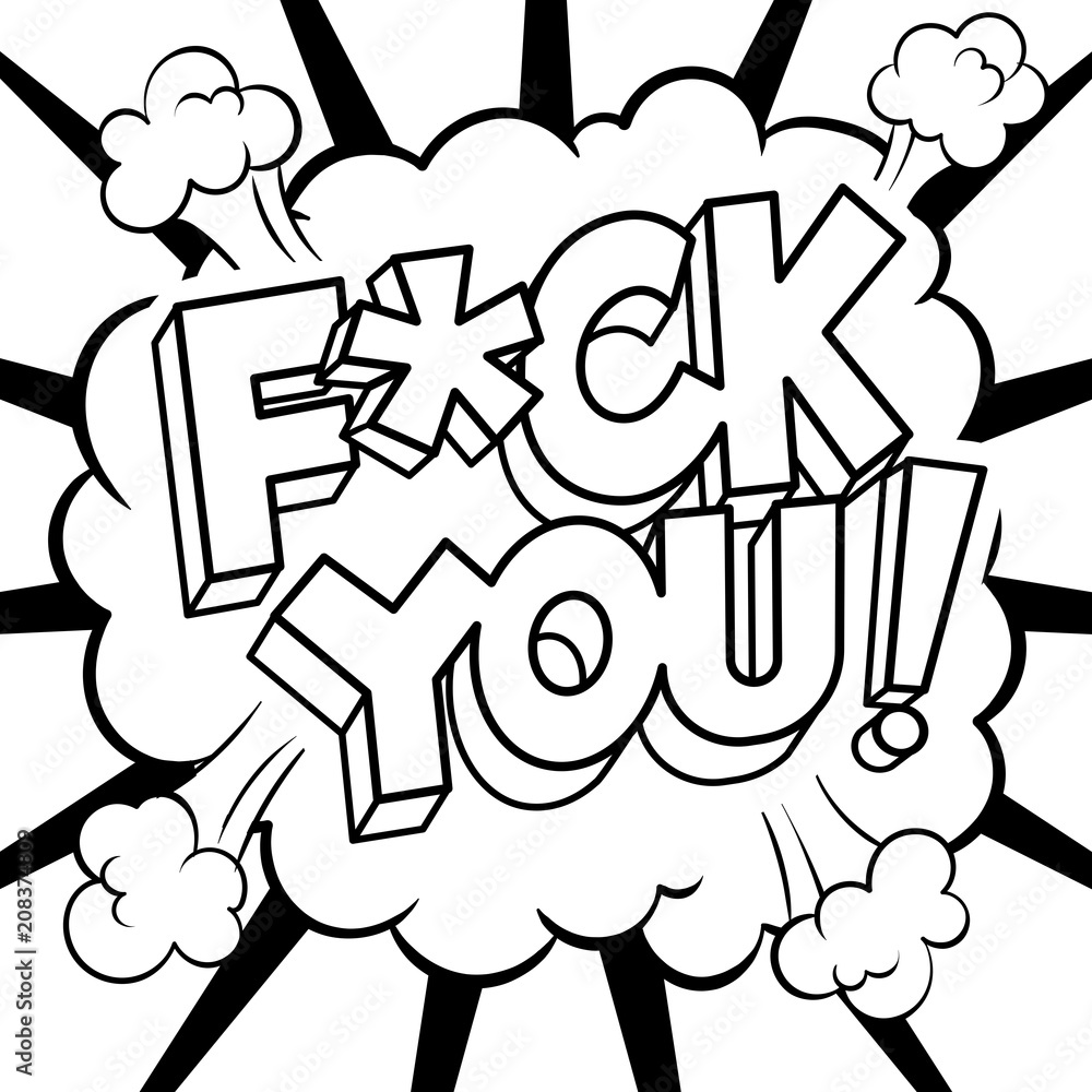 Swear word sign comic book coloring vector Stock Vector | Adobe Stock