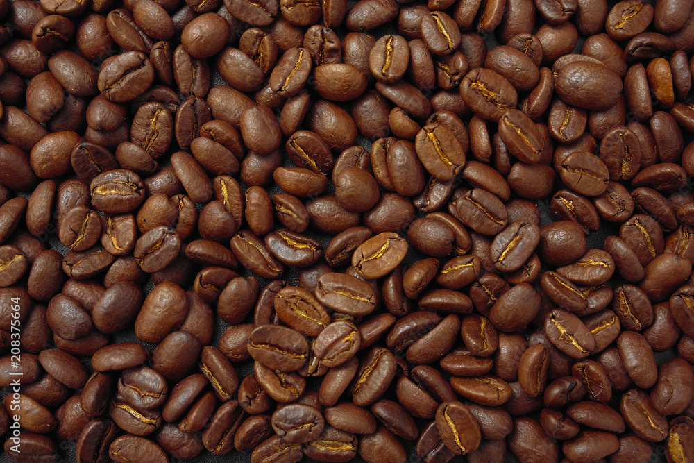 cereal coffee in bulk on a black background. cereal coffee in bulk on a black background.