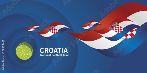 Croatia flag soccer football team abstact stadium background