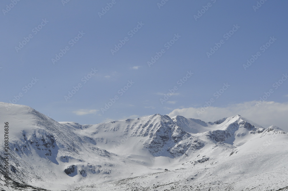 Winter mountain landscape, Rila mountain, Bulgaria
