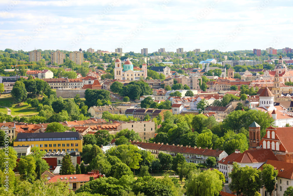Panoramic view of Vilnius City in Lithuania, Baltic States, Europe
