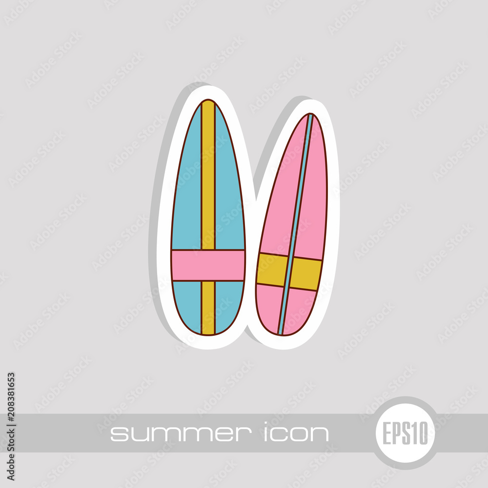 Surfboard icon. Summer. Vacation Surfboard icon. Summer. Vacation