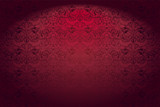 Royal, vintage, Gothic horizontal background in red with a classic Baroque pattern, Rococo.With dimming at the edges