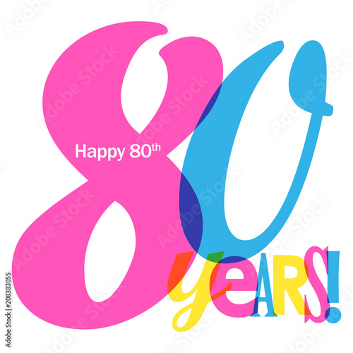 80 years overlapping letters icon