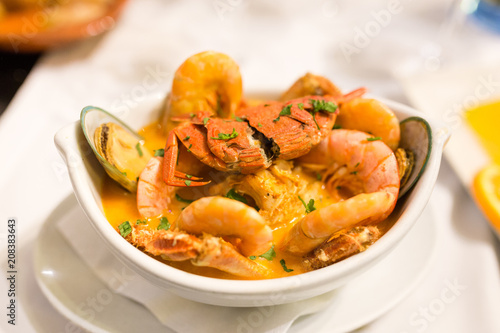 Traditional portuguese dish: Arroz de Marisco (Seafood rice)