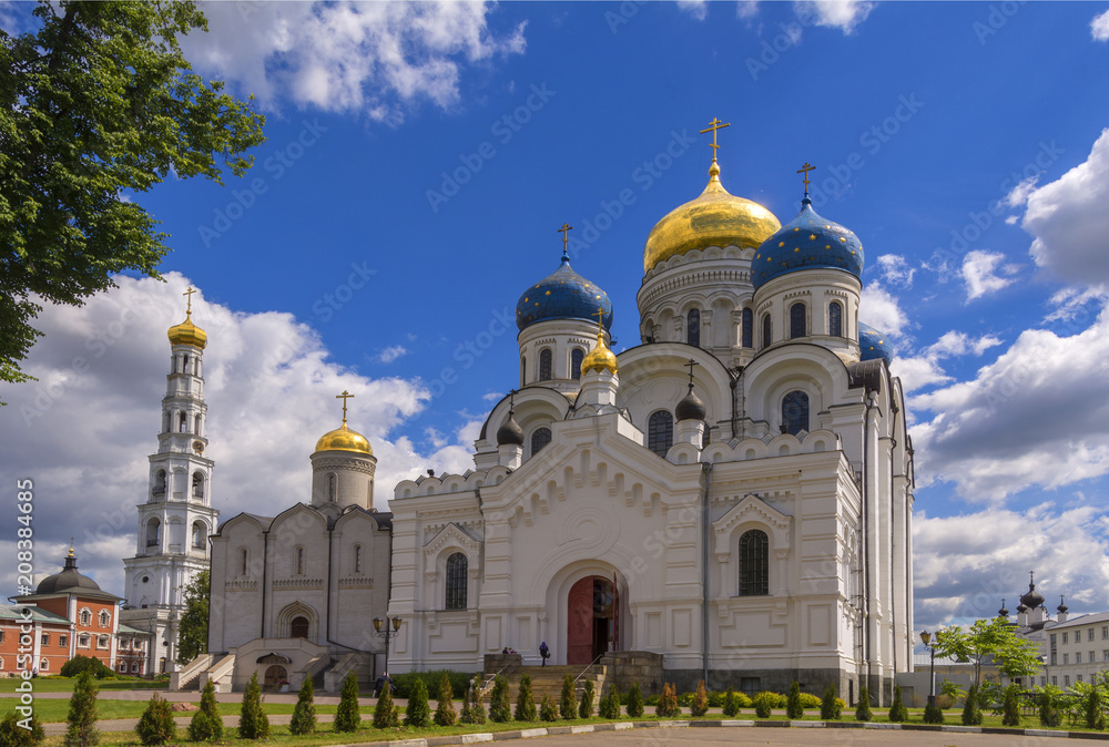Nikolo-ugresha monastery. Russia. Bell tower. Abbey, Cathedral, middle ages.
