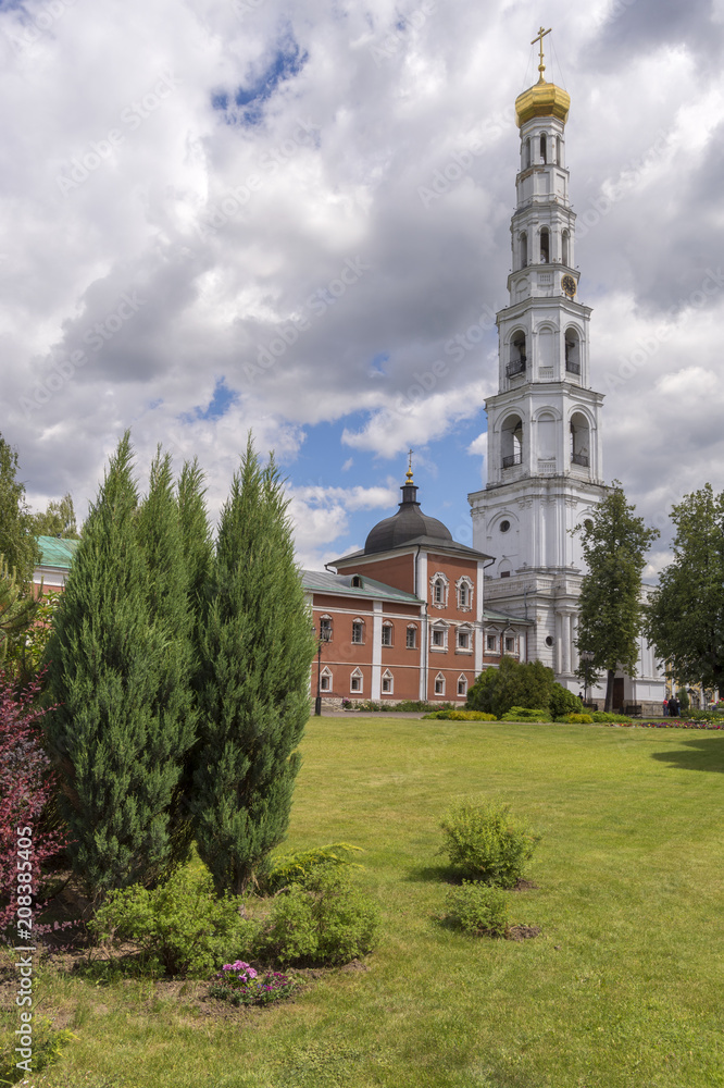 Nikolo-ugresha monastery. Russia. Bell tower. Abbey, Cathedral, middle ages.