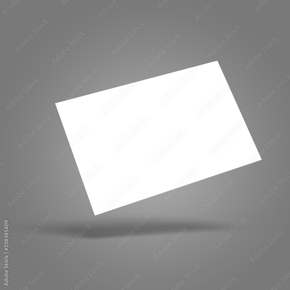 Blank business card isolated, with shadows, 3D Blank business card isolated, with shadows, 3D