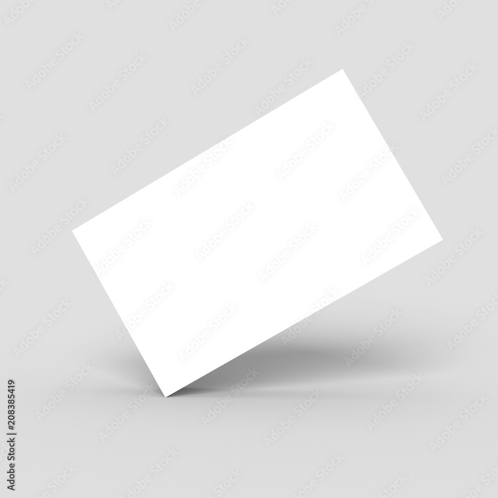 Blank business card isolated, with shadows, 3D Blank business card isolated, with shadows, 3D