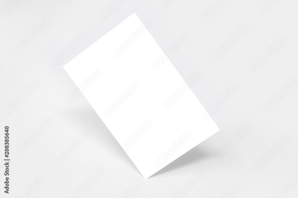 Blank business card isolated, with shadows, 3D Blank business card isolated, with shadows, 3D
