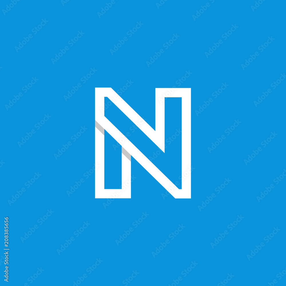 Vector Logo Letter N White Vector Logo Letter N White