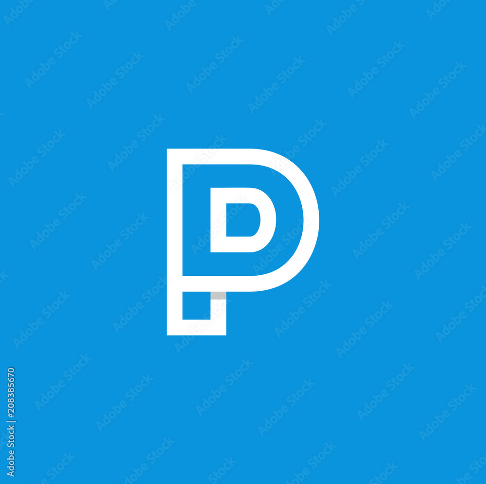 Vector Logo Letter P White Vector Logo Letter P White
