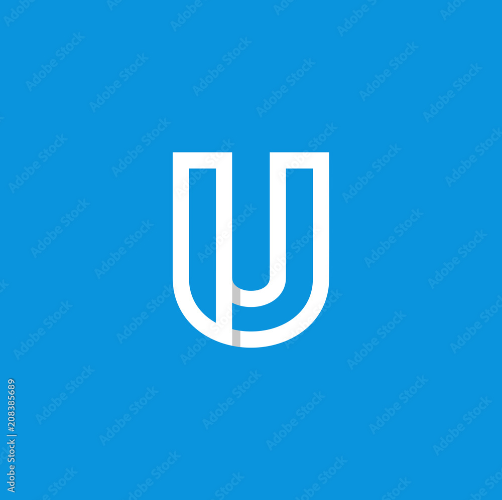 Vector Logo Letter U White Vector Logo Letter U White