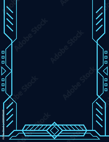 Futuristic tech lines frame background