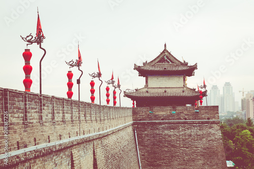South Gate of Xian City Wall ,one of the oldest and best preserved Chinese city walls April 16, 2010 in Xian of Shaanxi Province, China. photo