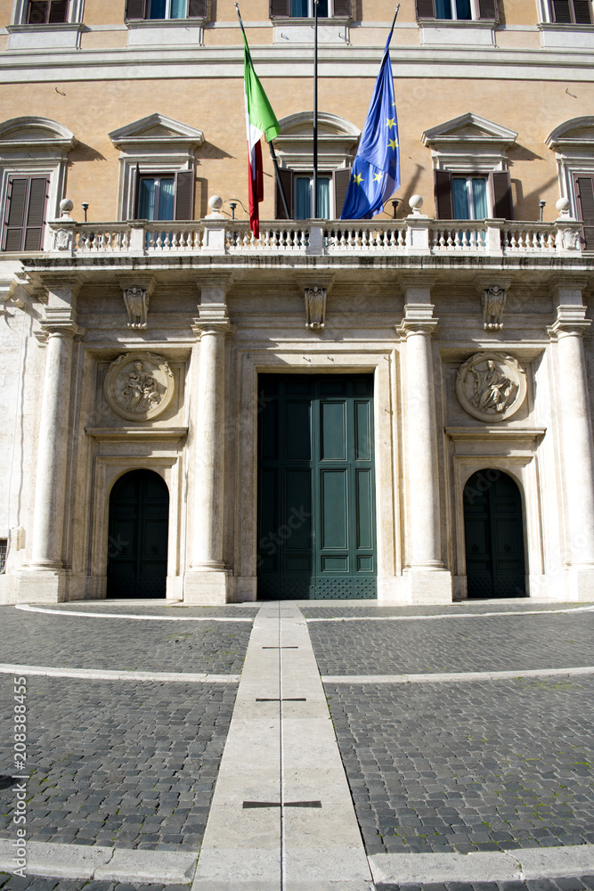 Fototapeta premium main entrance of Montecitorio palace in Rome