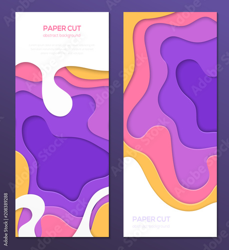 Multicolored abstract banner - set of vector template illustrations