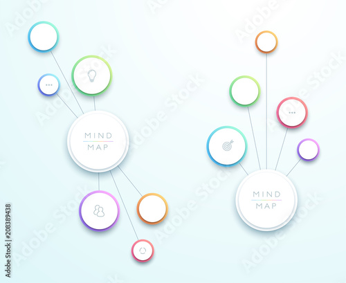 Abstract Vector 3d Vertical Mind Map Infographic