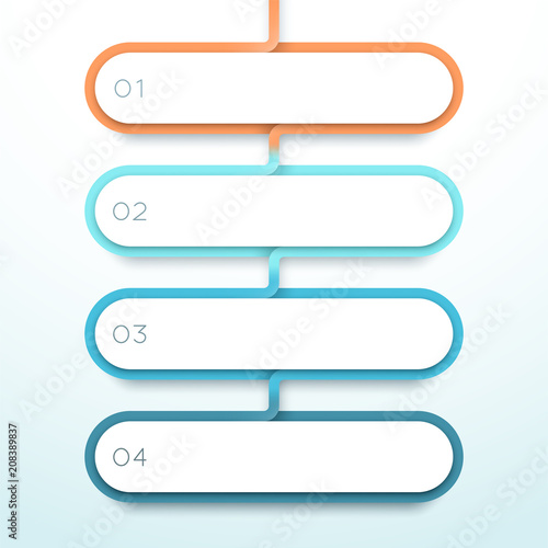 Vector 4 Step Colorful 3d Shapes List Infographic