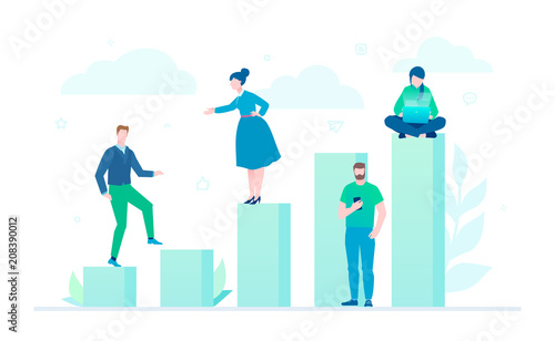 Business growth - flat design style colorful illustration