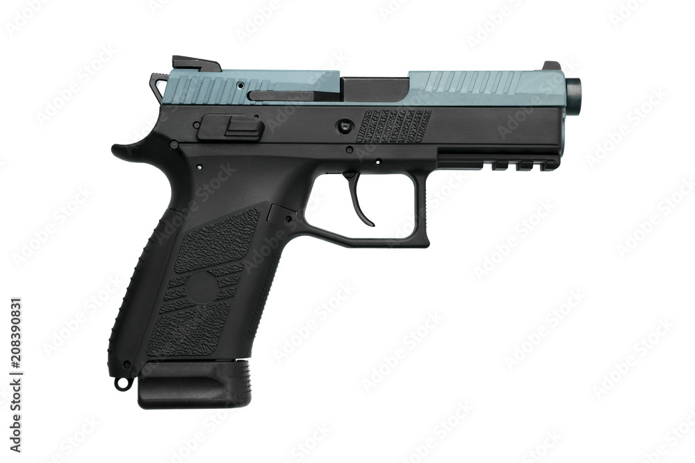 black gun pistol isolated on white black gun pistol isolated on white