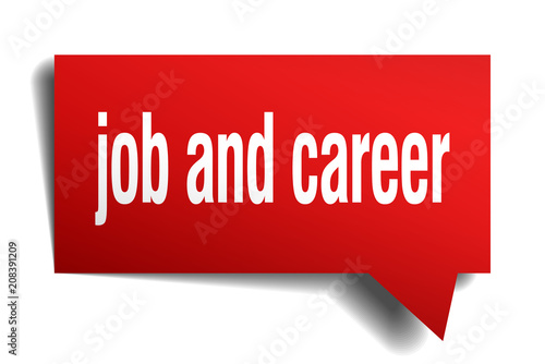 job and career red 3d speech bubble