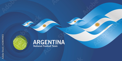 Argentina flag soccer football team abstact stadium background